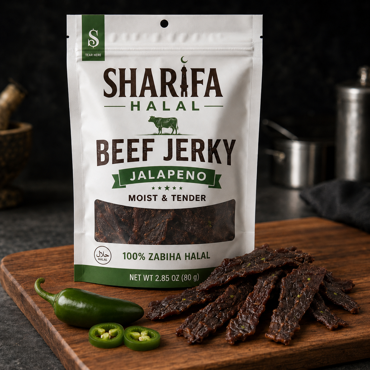 Spicy Kick: Sharifa Halal Jalapeno Beef Jerky