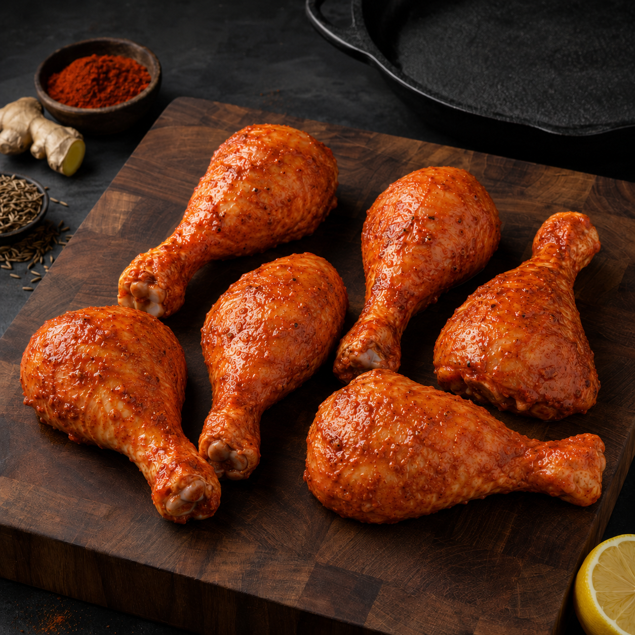 Halal Marinated Tandoori Chicken Drumsticks | Approx. 2lb | Seasoned And Prepped | Ready To Cook | 100% Zabiha Halal