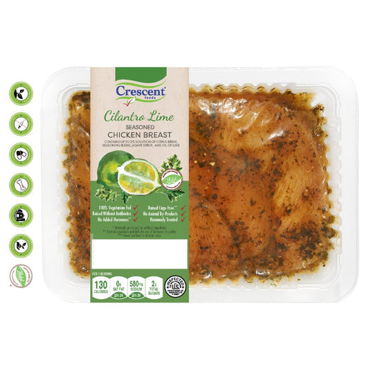 Crescent Foods Cilantro Lime Seasoned Chicken Breast | Approx. 1.5 lbs. | 3 pieces - HalalWorldDepot