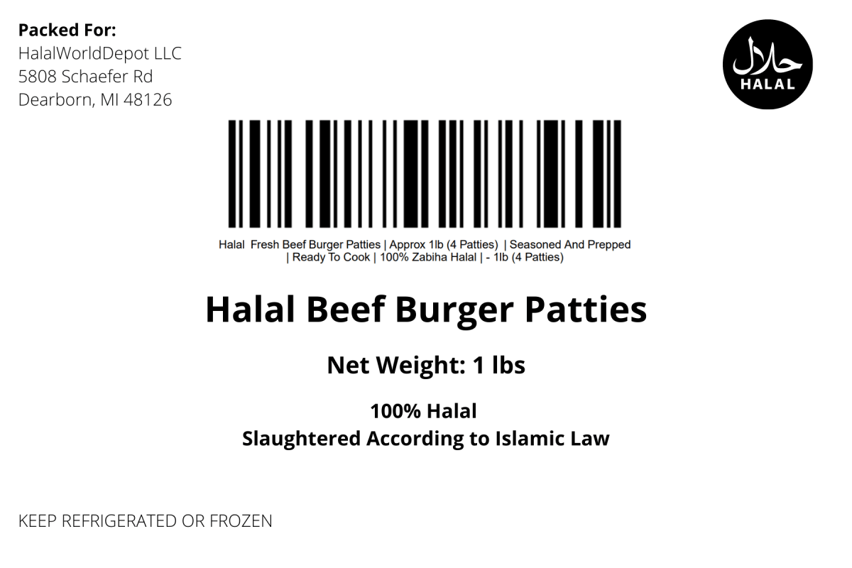 Halal Fresh Beef Burger Patties | Freshly Seasoned And Prepped | Ready To Cook | - HalalWorldDepot