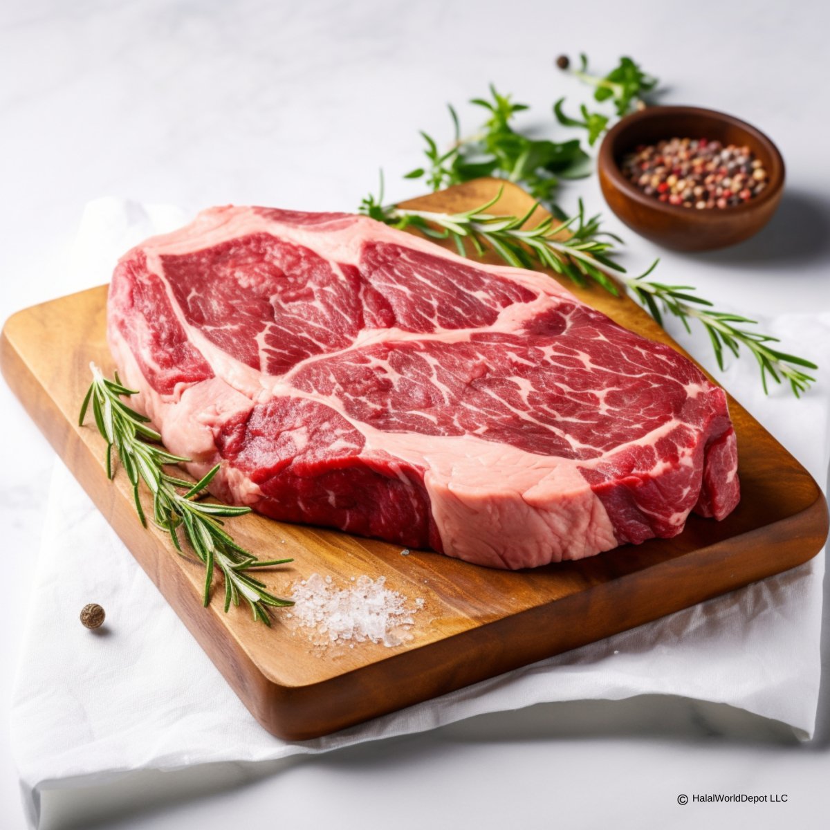 Halal Ribeye Steak | Sliced 1in Thick | Freshly Packaged | High Quality | - HalalWorldDepot