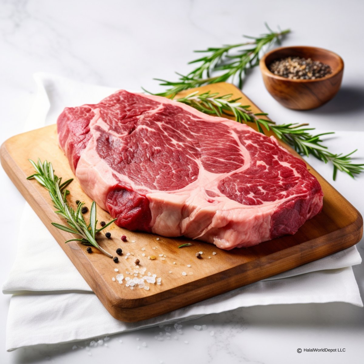 Halal Ribeye Steak | Sliced 1in Thick | Freshly Packaged | High Quality | - HalalWorldDepot