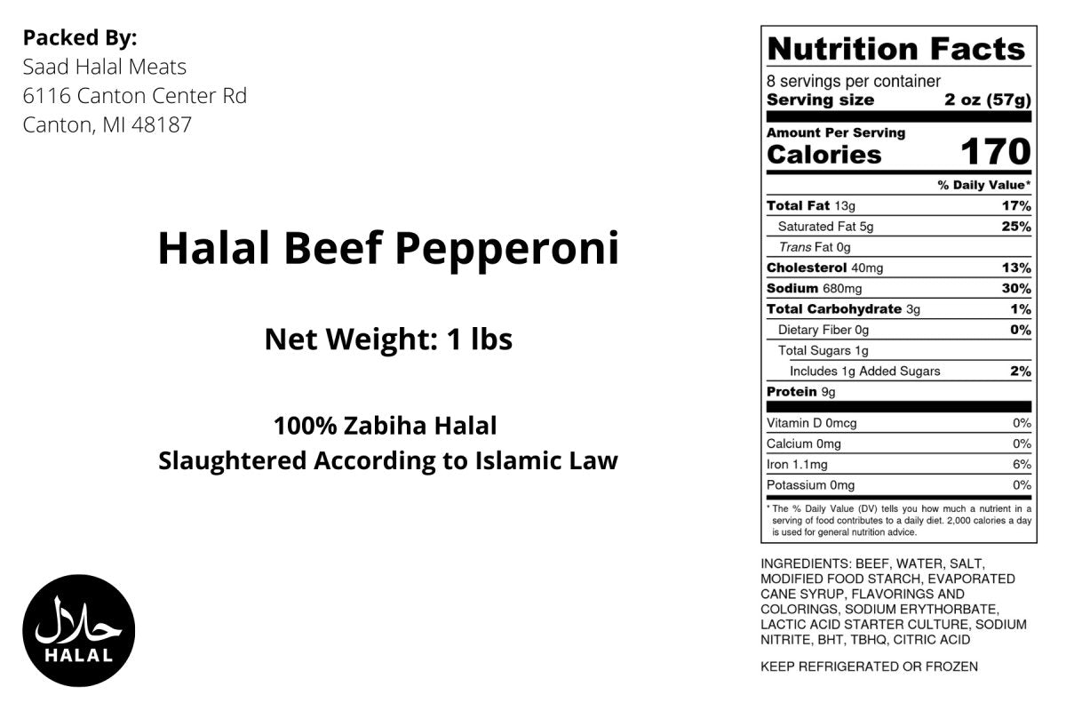 Halal Sliced Beef Pepperoni | Delicious for Pizzas | - HalalWorldDepot