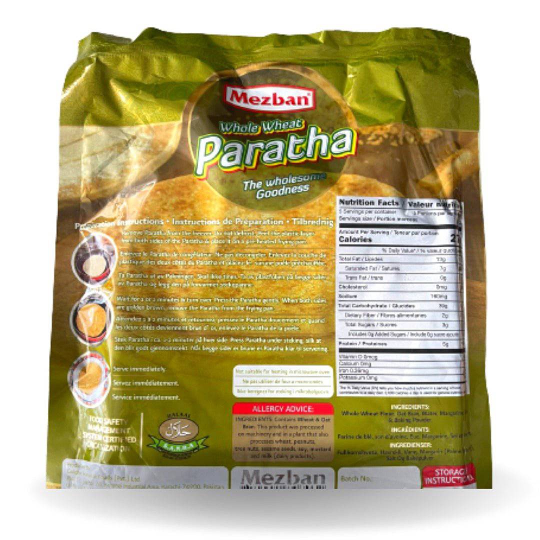 Mezban Whole Wheat Paratha | 5 Pieces | Ready To Bake | Perfect For Any Meal | Delicious | - HalalWorldDepot