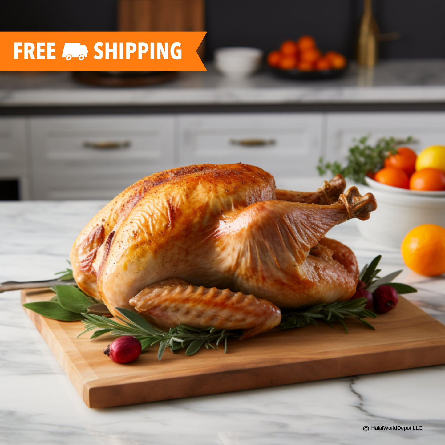 Halal Hand Slaughtered Whole Turkey 10-16lbs | Feeds 13-16 Guests |